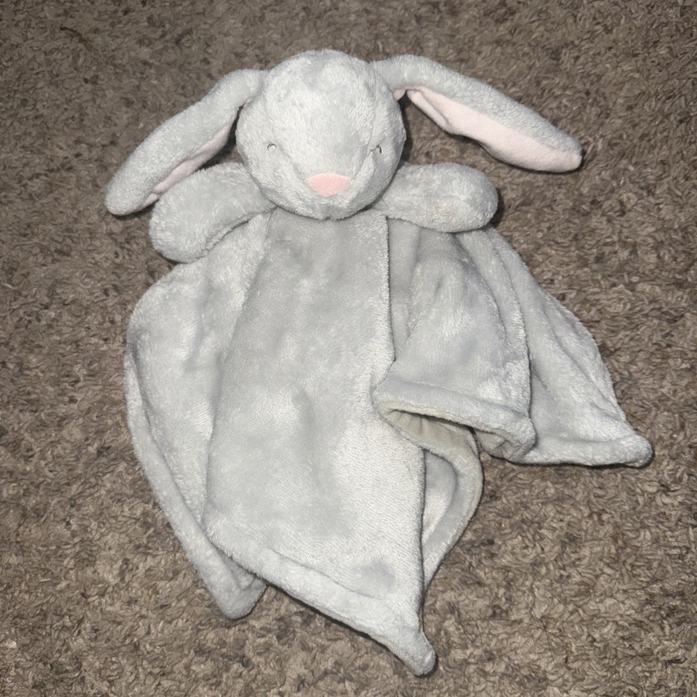 Carter's Long Eared Bunny Rabbit Lovey Security Blanket‎ Gray Pink 2020